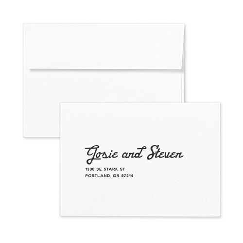 Vintage Retro Ski Poster Response Card Envelopes White Canary Return Address Signature Standard