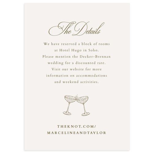 Classic Champagne with Bows Wedding Enclosure Cards Gold Signature Standard