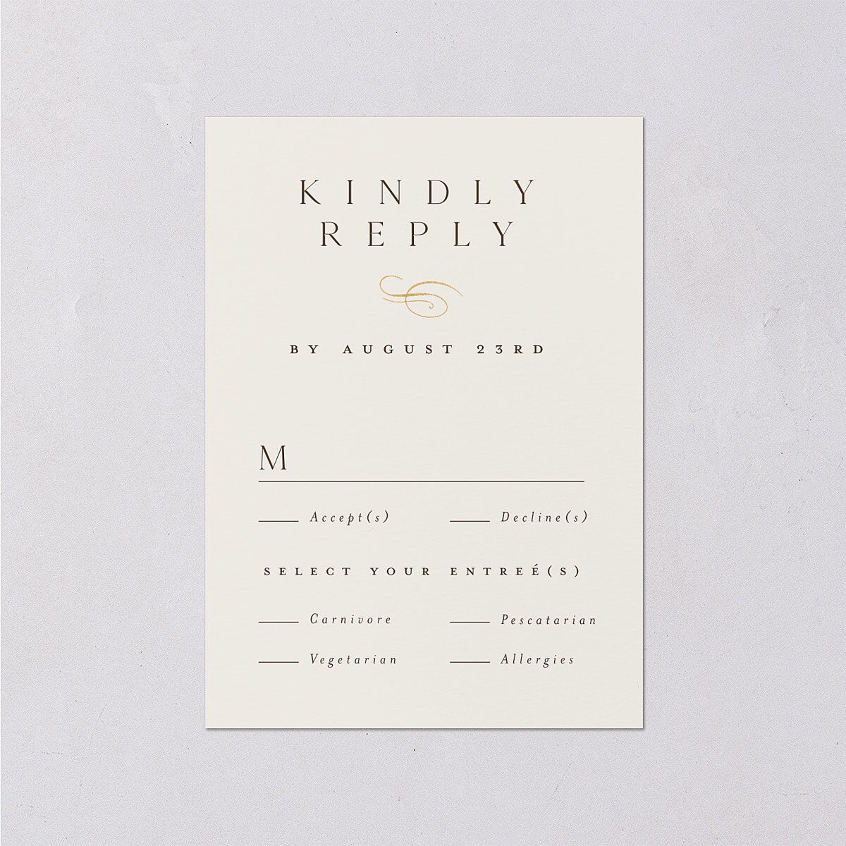 Flourishing Love Wedding Response Cards Gold Sepia Signature Standard