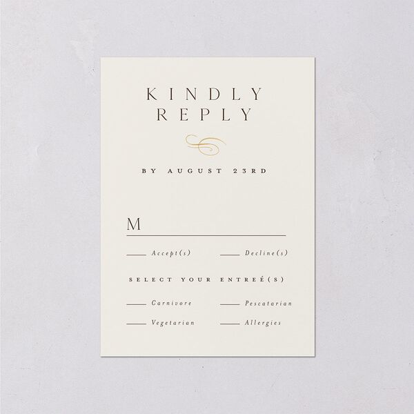 Flourishing Love Wedding Response Cards Gold Sepia Signature Standard