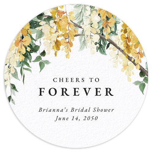 Romantic Wisteria Bridal Shower Wedding Day Coasters Canary Cardboard Circle