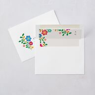 Mexican Bordados Florales Wedding Invitations Off-White Signature Blank No Standard