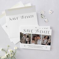 Film Strip Save The Date Cards Pure White Signature smooth Blank No Standard