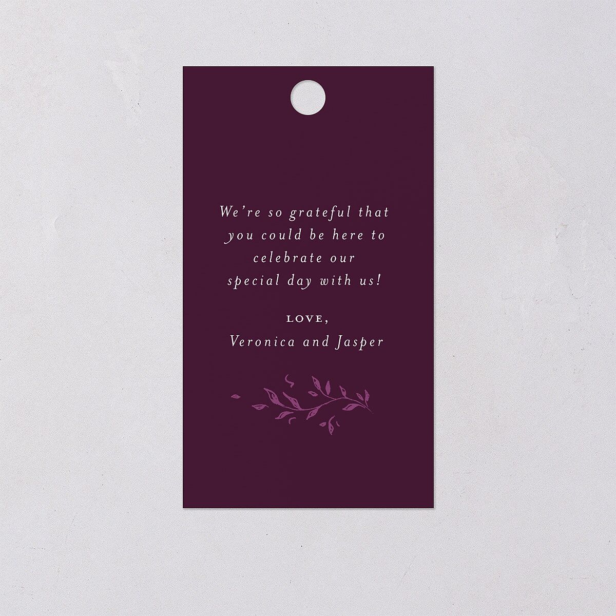 Formal Opulent Frame Favor Gift Tags Bordeaux Gold Signature