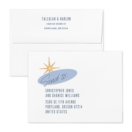 Las Vegas Love Thank You Card Envelopes White Maritime Both Recipient and Return Addresses Signature Standard