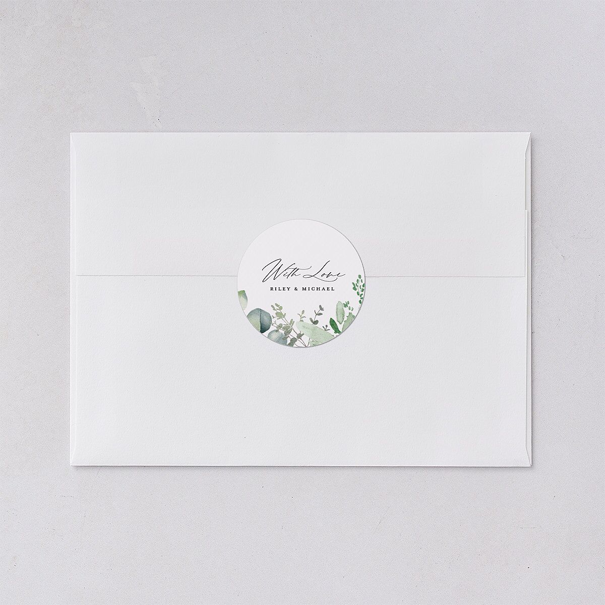 Gorgeous Greenery Wedding Stickers Pure White Circle