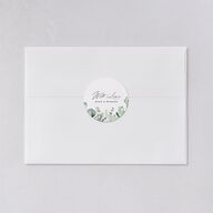 Gorgeous Greenery Wedding Stickers Pure White Circle