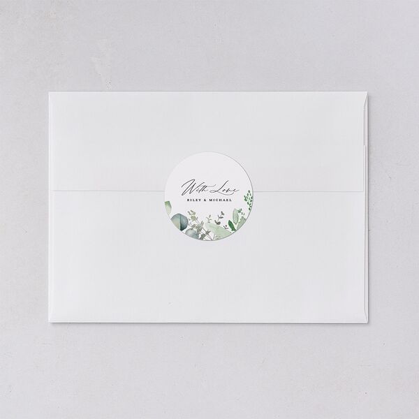 Gorgeous Greenery Wedding Stickers Pure White Circle