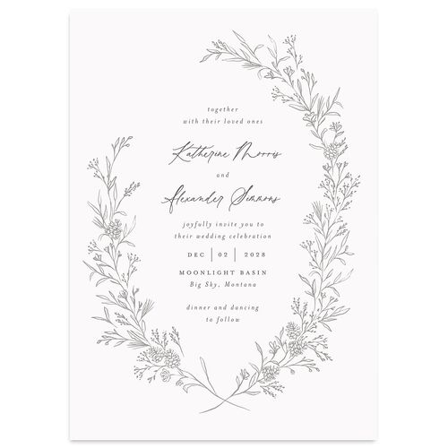 Romantic Branches Wedding Invitations Smoke Signature Blank No Standard