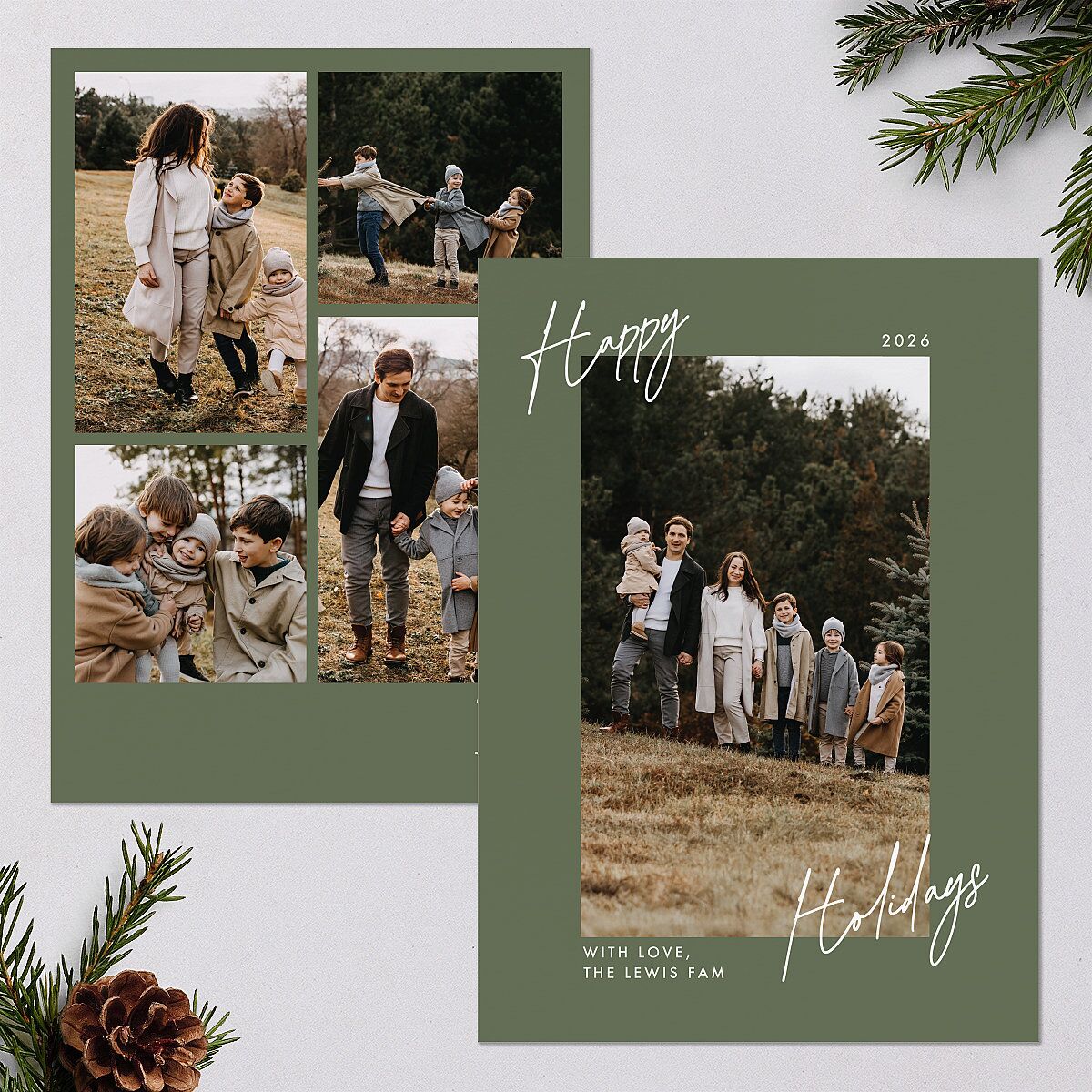 Signature Holiday Holiday Cards Deep Olive Signature Blank Standard Portrait