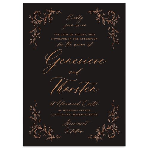 Dark Vintage Fantasy Wedding Invitations Midnight Signature Blank No Standard