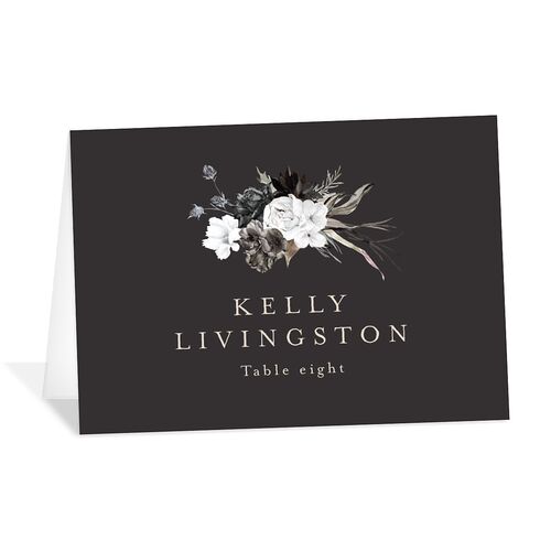 Gothic Antlers Place Cards Charcoal Signature