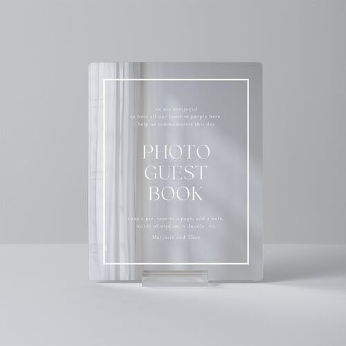 Joyful Union Mirrored Acrylic Favor Tabletop Sign X-small Pure White Mirrored Acrylic XS Tabletop Favor Standard