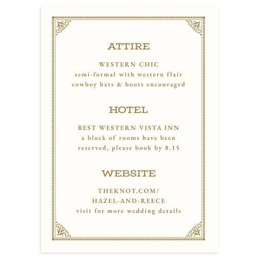 Elegant Western Monogram Wedding Enclosure Cards Umber Signature Standard