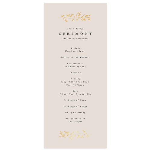 Delicate Frame Wedding Programs Gold Desert Rose Signature