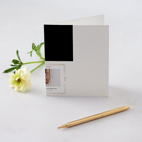 Framed Photo Thank You Cards Gold Pure White Signature