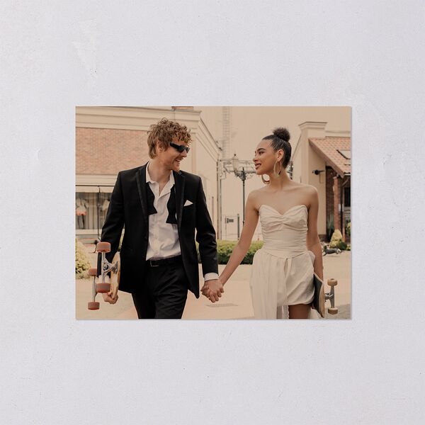 Music Lovers Save the Date Petite Cards Tan Signature smooth Blank No Standard