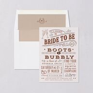 Western I Do BBQ Bridal Shower Invitations Saddle Signature Blank Standard
