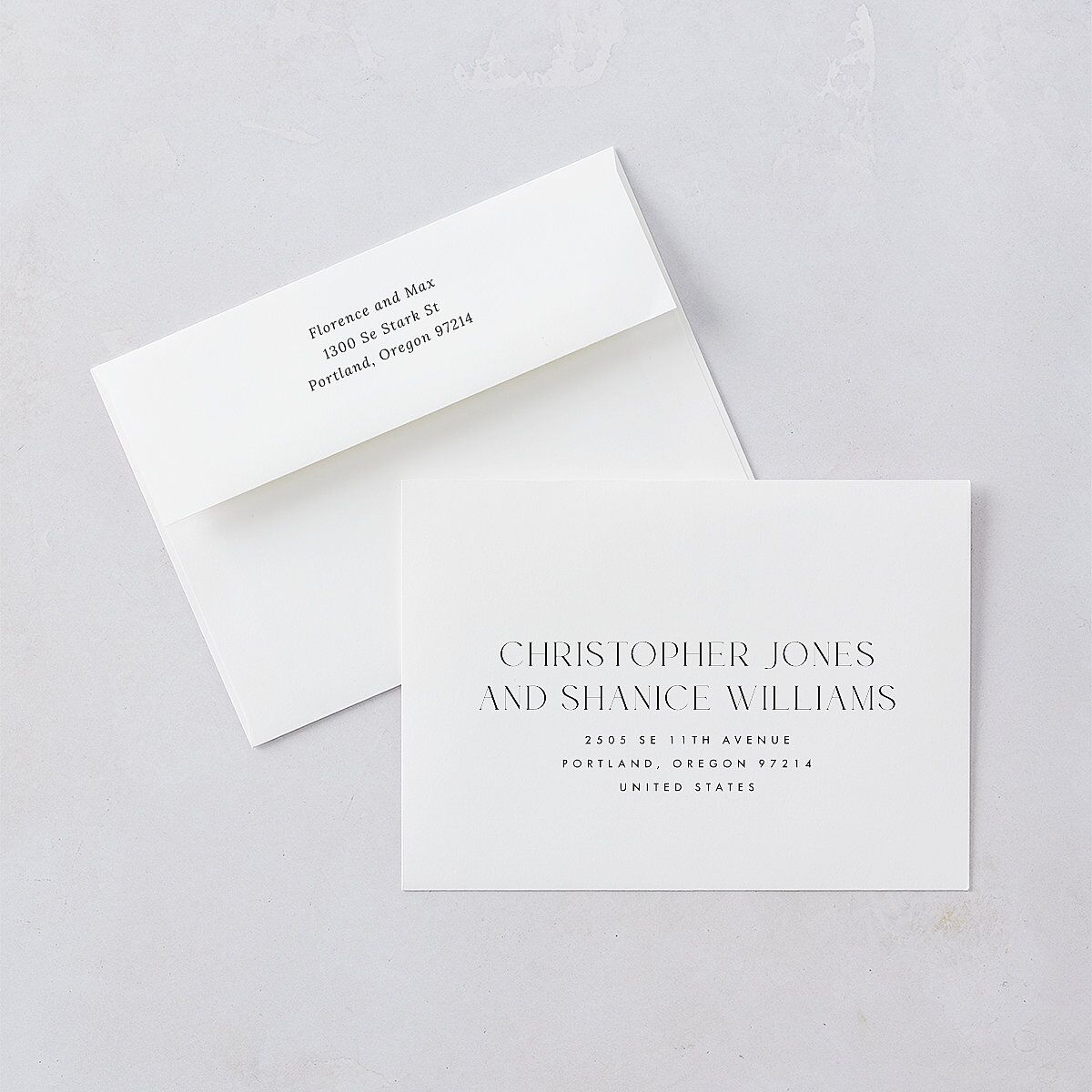 Modern Initials Save The Date Cards Midnight Signature smooth Blank No Standard