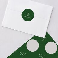 Vintage Bow Pattern Photo Holiday Stickers Jewel Green Circle