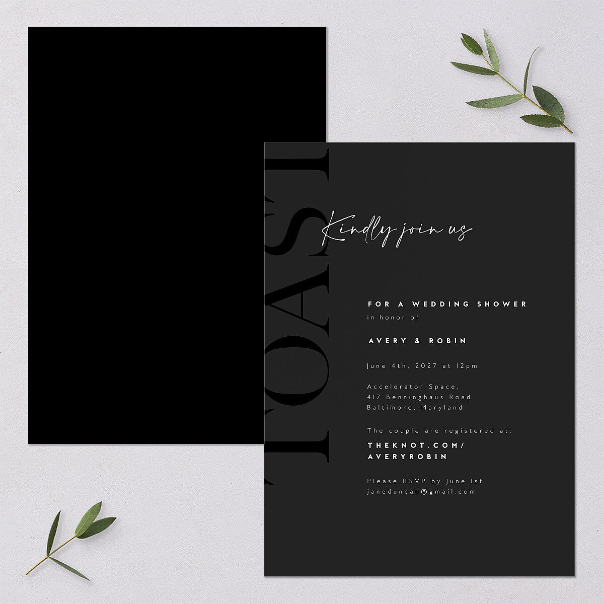 Modern Vow Bridal Shower Invitations — view 1