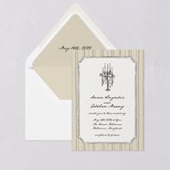 Vintage Candelabra with Bow Euro Envelope Liners Bisque Luxe