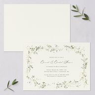 Dainty Fairytale Greenery Bridal Shower Invitations Hunter Green Signature Blank