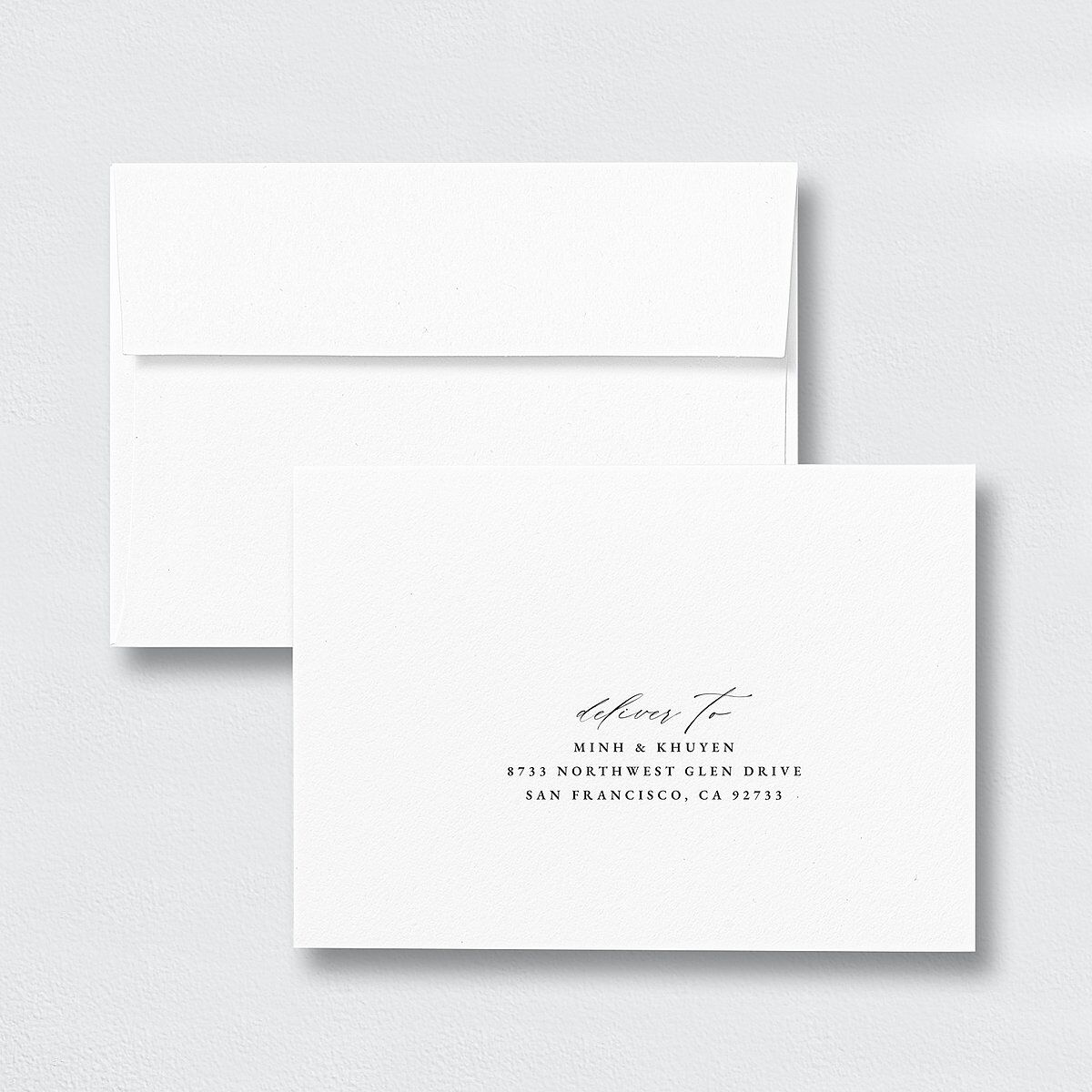 Romantic Wisteria Wedding Response Card Standard Envelopes White Standard Purple Petal Return Address Signature