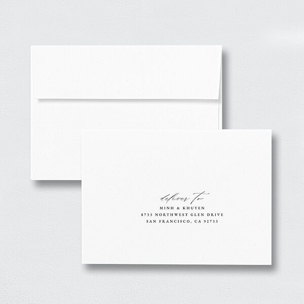 Romantic Wisteria Wedding Response Card Standard Envelopes White Standard Purple Petal Return Address Signature
