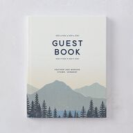 Vintage Mountain Wedding Guest Book Dusty Blue