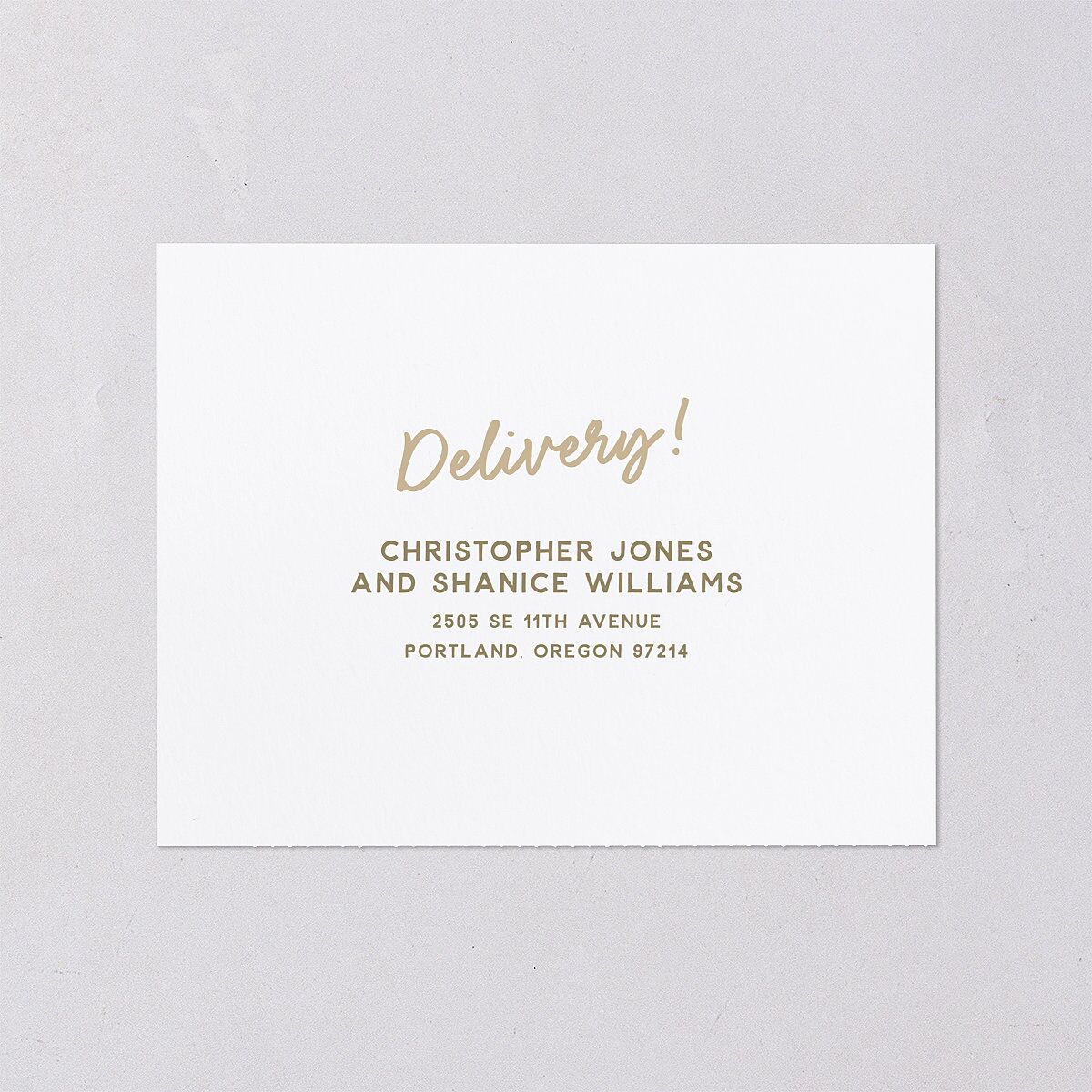 Color Pop Retro Photo All-in-One Wedding Invitations Sand Signature Light Both Recipient and Return Addresses No