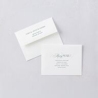 Married and Bright Wedding Gallery Thank You Card Envelopes White Emerald Both Recipient and Return Addresses Signature Standard
