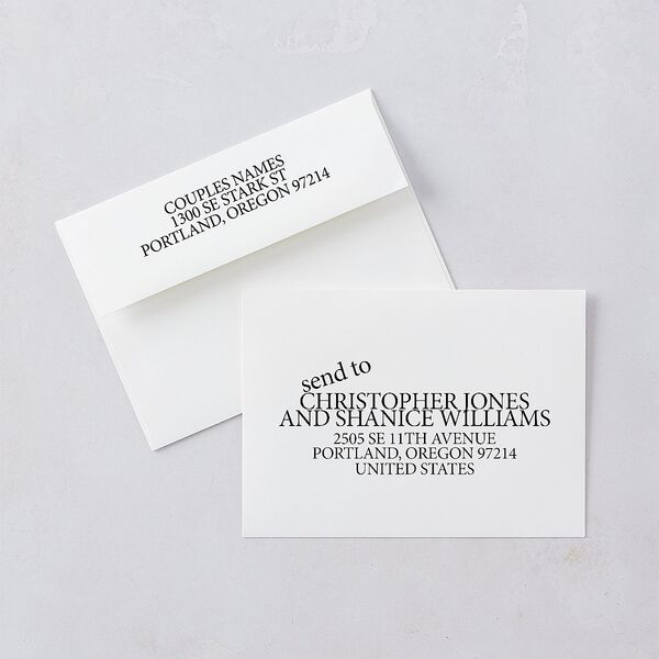 Modern Writing Save the Date Cards Snow Signature smooth Blank No
