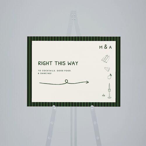 Hand Drawn Recipe Standard Direction Sign Medium Dark Camo Standard Outdoor Corrugated M Direction