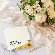Sunflower Wedding Guest Book Cream