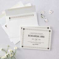 Hitched in Texas Rehearsal Dinner Invitations Charcoal Signature Blank Standard