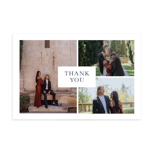 Simple Rustic Wreath Thank You Postcards Navy