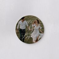 The Night Before Pinstripe Calligraphy Wedding Day Coasters Linen Cardboard Circle