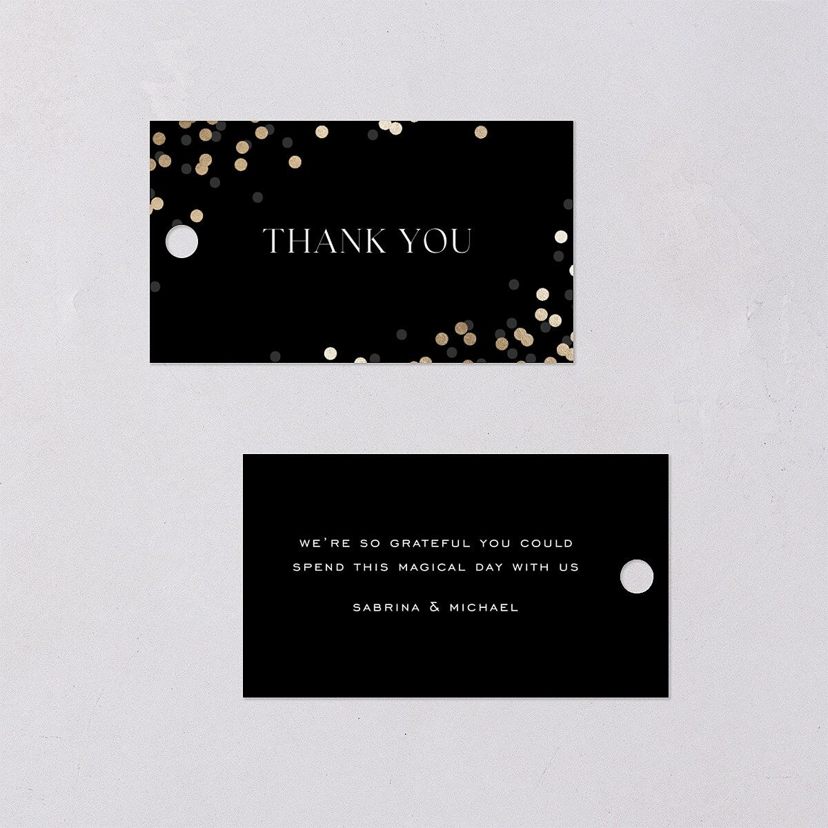 Confetti Glam Favor Gift Tags Gold Licorice Signature