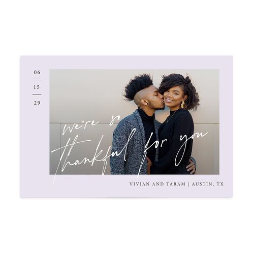 Just Love Thank You Postcards Sheer Lilac