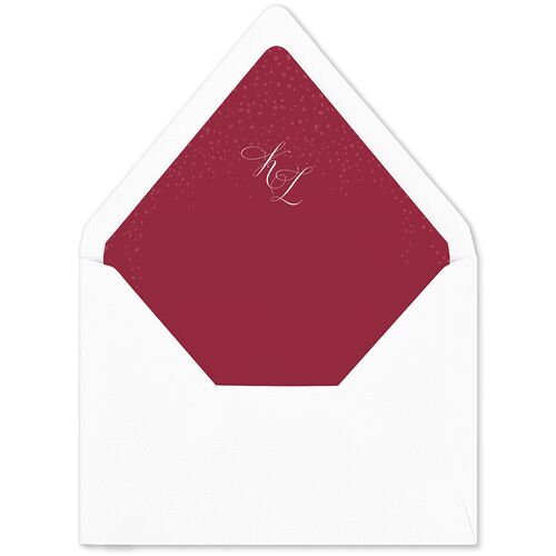 Elegant Fairytale Wisteria Foil Euro Envelope Liners Burgundy Luxe