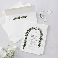 Rich Greenery Rehearsal Dinner Invitations Hunter Green Signature Blank Standard