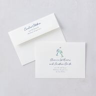 Nautical Border Save The Date Card Envelopes White French Blue Both Recipient and Return Addresses Signature Standard