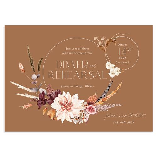 Eclectic Adornment Rehearsal Dinner Invitations Camel Signature Blank Standard