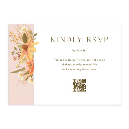 Sweet Sunflowers QR Code RSVP Cards Walnut Signature Standard