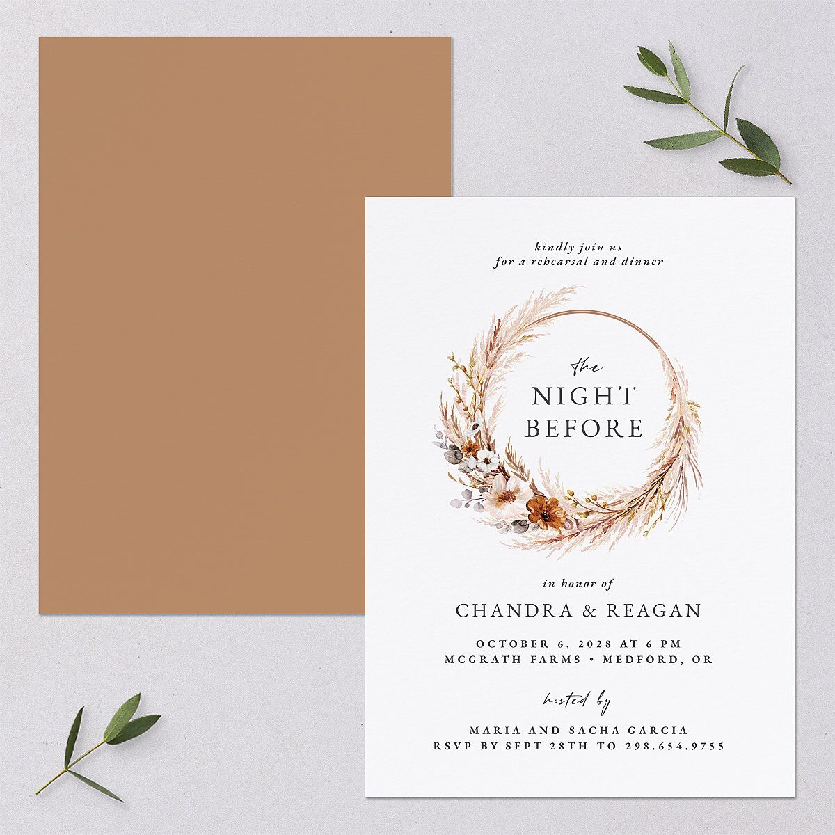 Bohemian Hoop Rehearsal Dinner Invitations — view 1