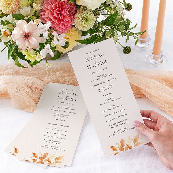 Autumn Frame Wedding Programs Gold Raw Sienna Signature
