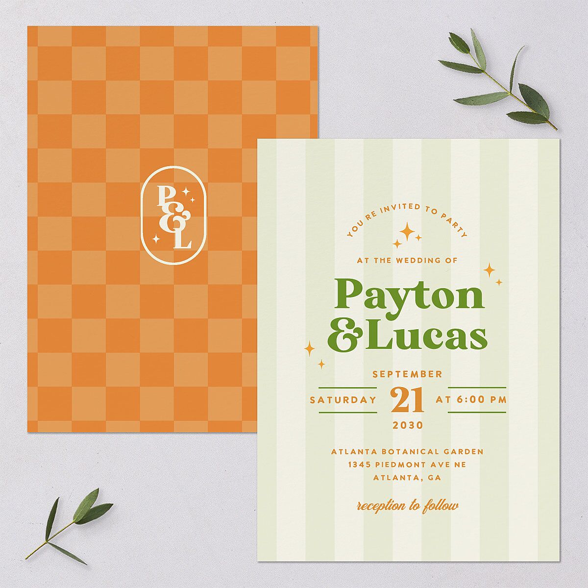 Colorful Retro Stripes Wedding Invitations Sea Foam Signature Blank No Standard