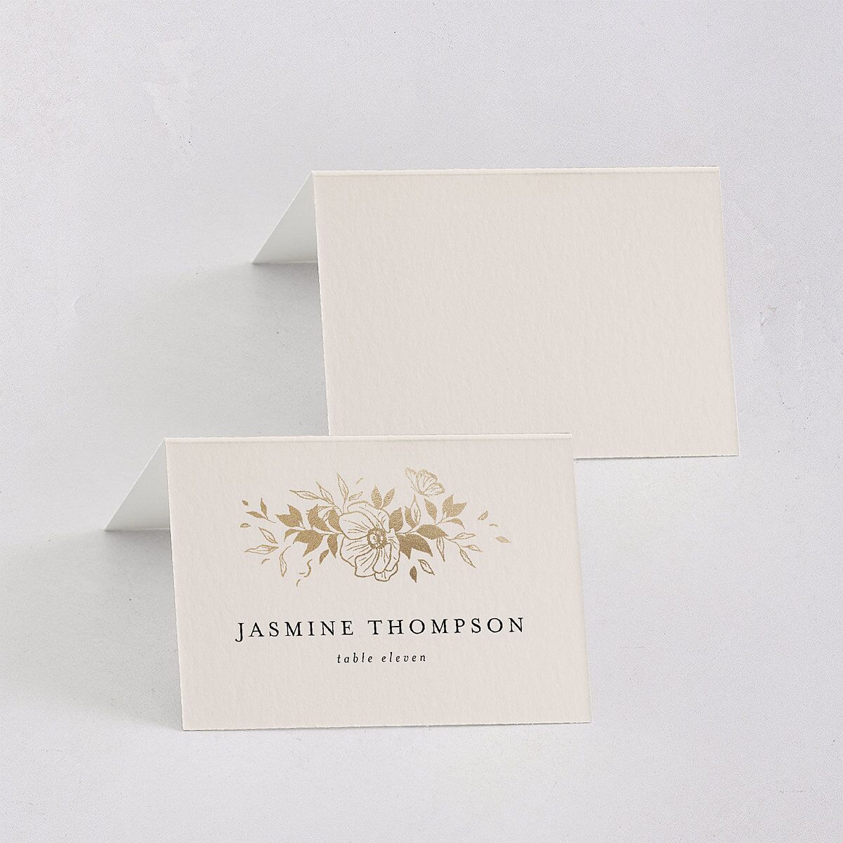Baroque Garden Place Cards Gold Champagne Signature
