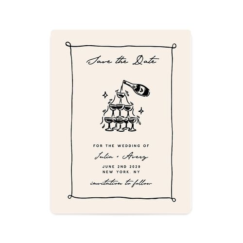 Hand Drawn Cake Save The Date Magnets Taupe Magnet Paper